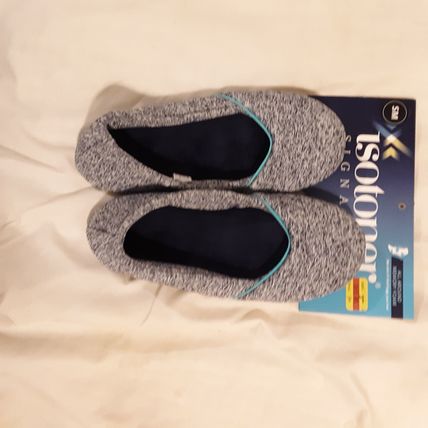Women’s Heathered Jersey Vanessa Ballerina Slipper Navy Blue Small