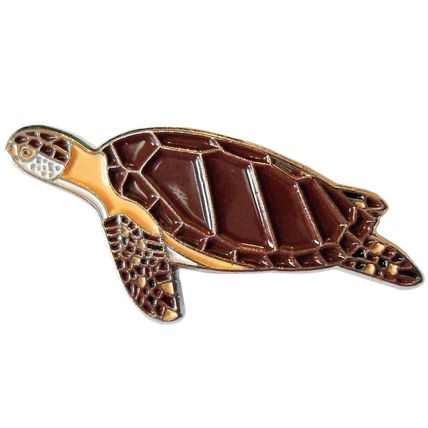Turtle Sea Creature Marine Animal Brooch Metal Enamel Pin Badge 30mm NEW V1