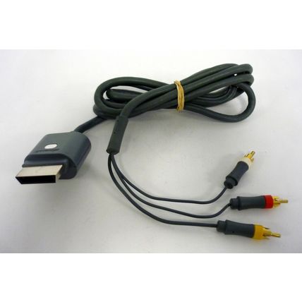 Microsoft Xbox 360 Composite AV Cable Official OEM Audio Video Gray Accessory