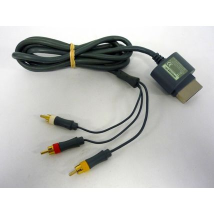 Microsoft Xbox 360 Composite AV Cable Official OEM Audio Video Gray Accessory