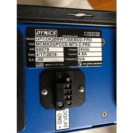 NEW DYNICS GPCDIQB8W73SEBDD-FRD COMPUTER. MCMXDGPCCD-W73-C-FRD,24VDC 4.5A,AZ