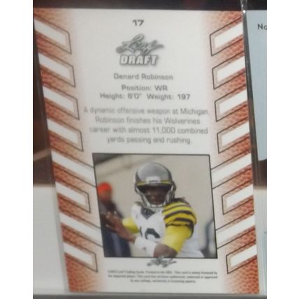 2013 Leaf Draft DENARD ROBINSON (Michigan/Jaguars) Rookie Card #17