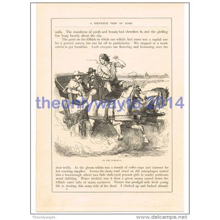 ON THE CAMPAGNA, ITALY, BOOK ILLUSTRATION/PRINT, c1870