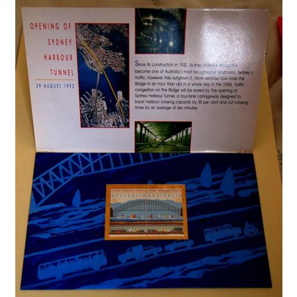 Australia 1992 Opening of Sydney harbour Tunnel presentation card APMX44 Maximum