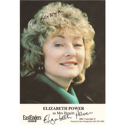 Elizabeth Power as Mrs Hewitt Eastenders Hand Signed Cast Card Photo