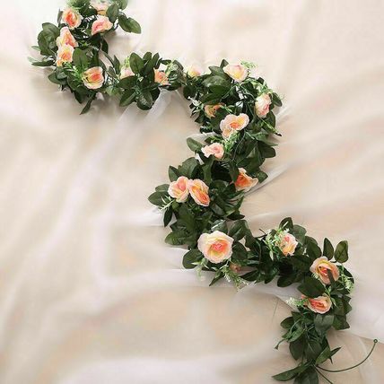 2.5m Artificial Flower Silk Rose Leaf Garland Vine Ivy Home Wedding Garden Décor