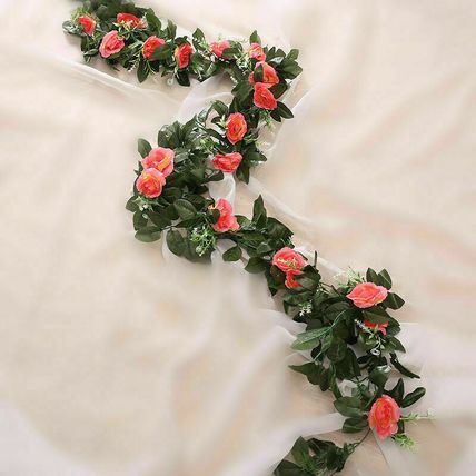 2.5m Artificial Flower Silk Rose Leaf Garland Vine Ivy Home Wedding Garden Décor