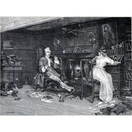 FIRESIDE STUDENT 1893 Francis Davis Millet PRINT
