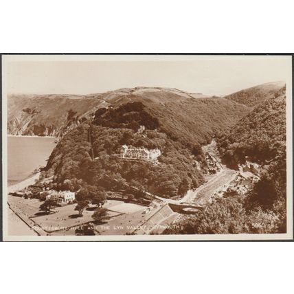 Countisbury Hill and the Lyn Valley, Lynmouth, c.1950s - Valentine's RP Postcard