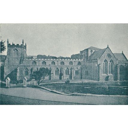 Bangor Cathedral North Wales And Cathedral Nave 1900 Antique Print Picture