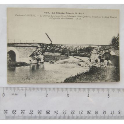 vintage postcard Amiens, 1914-15 Le Pont de Longueau