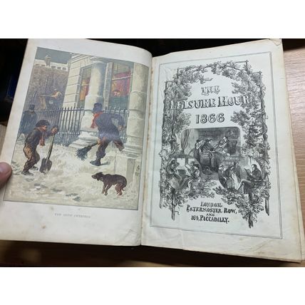 JAN-DEC 1866 "THE LEISURE HOUR" BOUND ISSUES ILLUSTRATED ANTIQUE BOOK (P8)