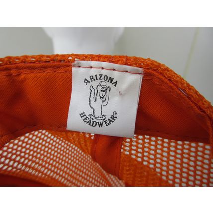 Vintage Union Rock & Materials Trucker Hat Mesh Snapback Cap Orange White