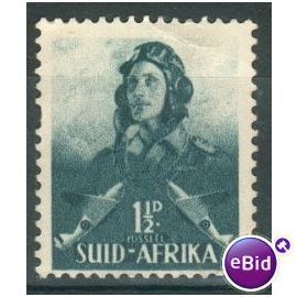 South Africa stamps 1941 - SG 90 - Airman 1½d green MWG