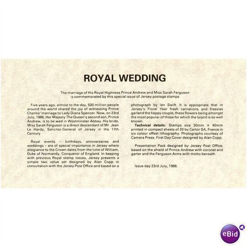 Jersey Presentation Pack 1986 - SG 395/396 - Royal Wedding