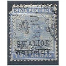 Gwailor (Indian Convention States) 1903 SG43 2a6p Ultramarine Filler.