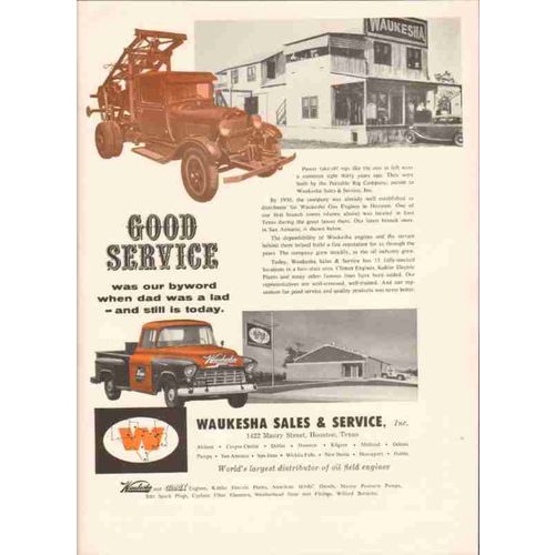 waukesha sales service inc 1959 gas oil drilling engines vintage ad