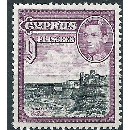 Cyprus 1938 SG159 9pi Black & Purple Mounted Mint....