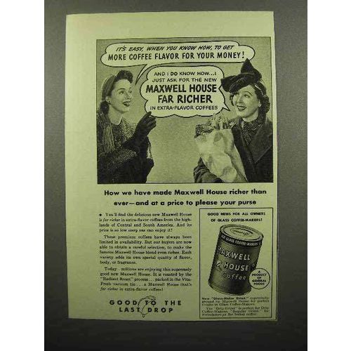 1941 Maxwell House Coffee Ad - Price to Please Purse