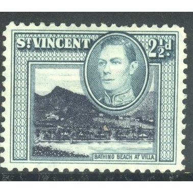 St. Vincent 1937 - SG153 - 2½d black and green - Bathing beach at Villa - MH