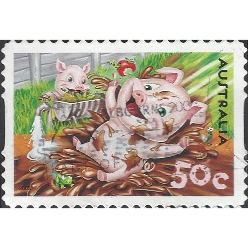 AUSTRALIA, MAMMALS, Ralph Piglet s/a, green 2005, 50c, #2