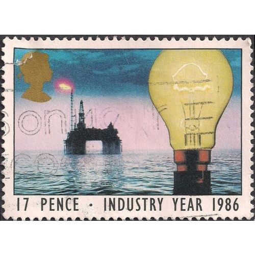 GB, North Sea Oil Drilling - Energy, blue 1986, 17p, #4
