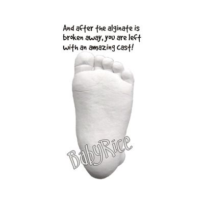 New Baby Gift 3D Plaster Casting Kit with Oak eff. Frame Silver Hand Foot Casts