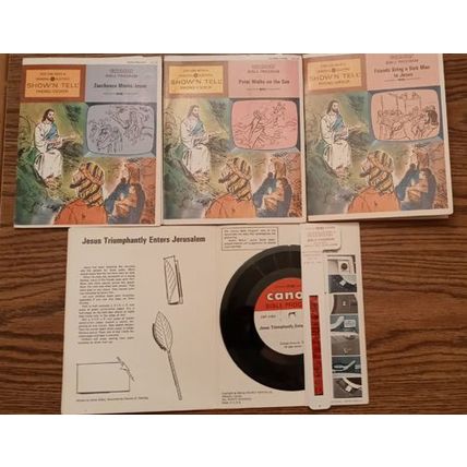 LOT of 7: Show N Tell Religious Records and Film Strips : Lot # 8 FREE Shipping