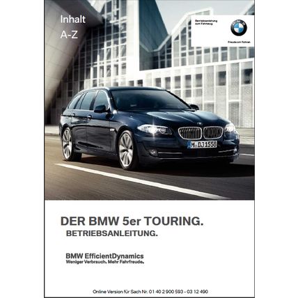 BMW 5er TOURING BETRIEBSANLEITUNG 2012 AUTO 370 SEITE DEUTSCH