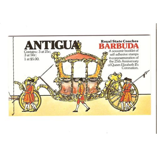 Barbuda souvenir booklet of stamps 1977 Queen's Silver Jubilee