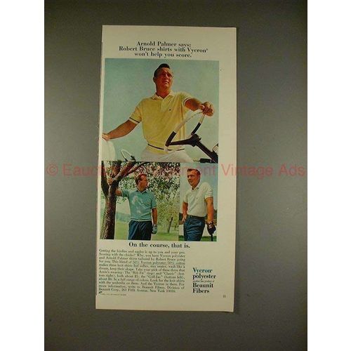 1965 Robert Bruce Shirts Ad w/ Arnold Palmer - Score!!
