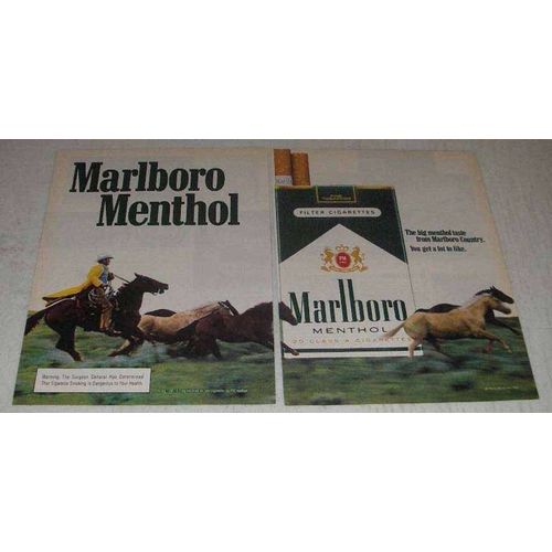 1982 Marlboro Menthol Cigarettes Ad - Cowboy