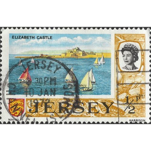JERSEY, Elizabeth Castle, brown 1970, ½p, #4