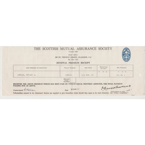 Certificate Scottish Mutual Assurance 1962 policy maturity notification see rest
