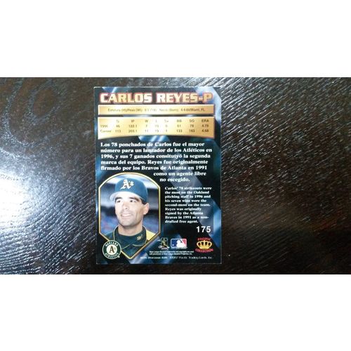 1997 Pacific Card # 175 Carlos Reyes W/ Autograph Oakland Athletics