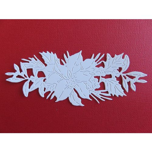 6 x Tattered Lace Die Cuts Winter Poinsettia Swag #1