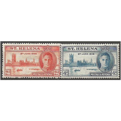St Helena 1946 Victory Set SG141-142 Mounted Mint . ..