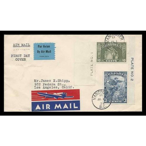 Canada FDC #208-9 First Day FDC 1934 Vancouver BC