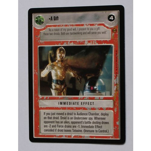 Star Wars CCG: Jabba's Palace Limited # A Gift (A) 1998 light decipher
