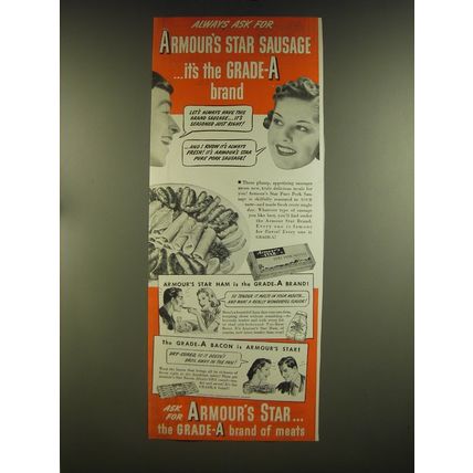 1939 Armour's Star Sausage Ad - Always insist on Armour's Star Sausage