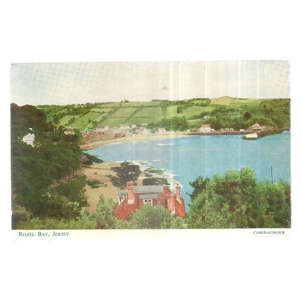 ROZEL BAY, JERSEY, used vintage postcard. by J. Salmon 1961 postmark #