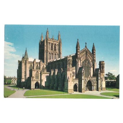 HEREFORD CATHEDRAL, used postcard Colourmaster 1984 stamp =