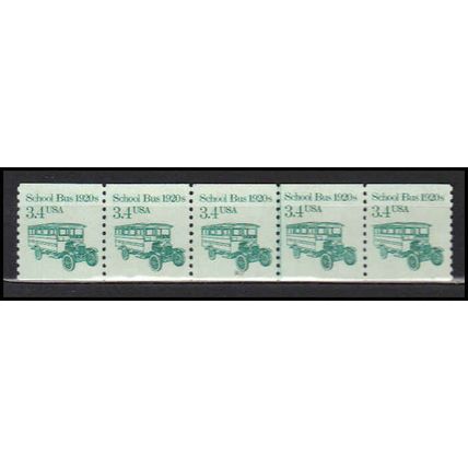 2123 3.4c School Bus Very Fine MNH Dry Gum PNC 2/5 X0052