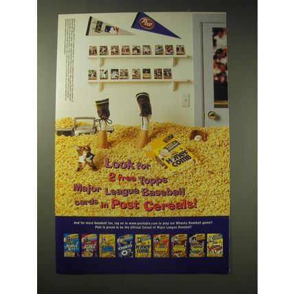 2001 Post Cereals Advertisement - Look for 2 Topp's Major Leage Baseball cards