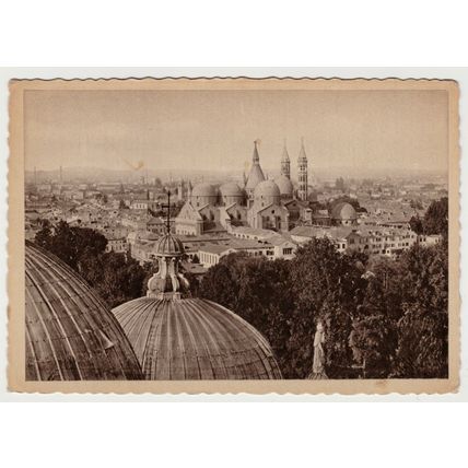 Postcard Padua (Padova), Italy panorama. Basilica San Antonio. Unposted