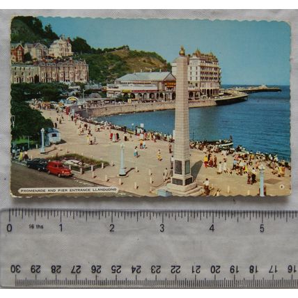 1967 postcard Llandudno, Promenade and Pier Entrance