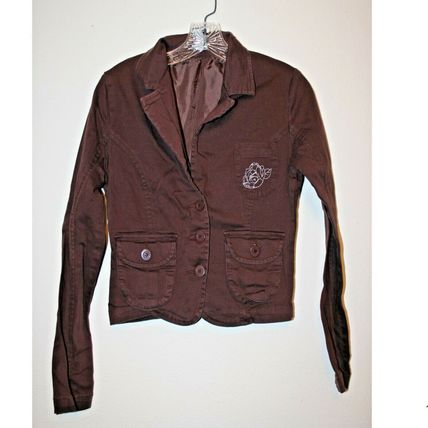 Roommates Girls Deep Purple Embroidered Long Sleeve Spandex Jacket Size Small