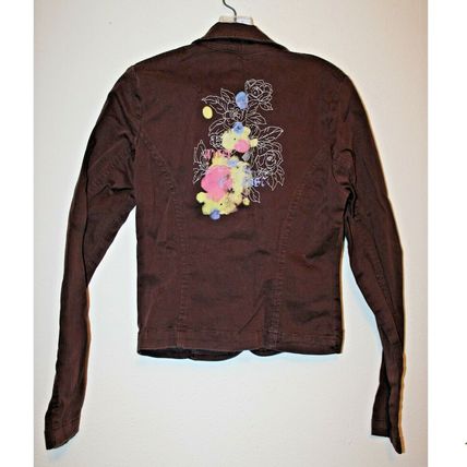 Roommates Girls Deep Purple Embroidered Long Sleeve Spandex Jacket Size Small