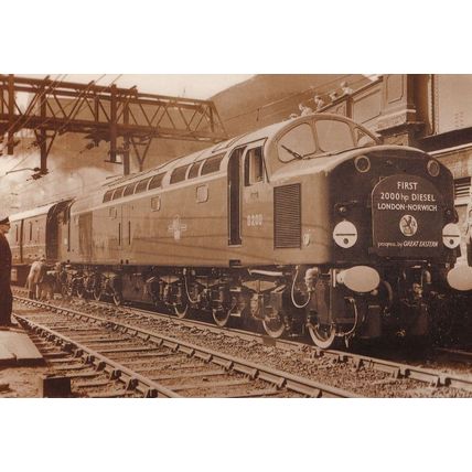 First Diesel Train Norwich Railway Station To London Postcard