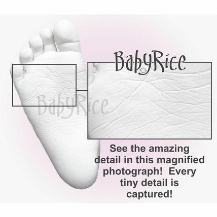 New Baby Gift 3D Plaster Casting Kit with Oak eff. Frame Silver Hand Foot Casts